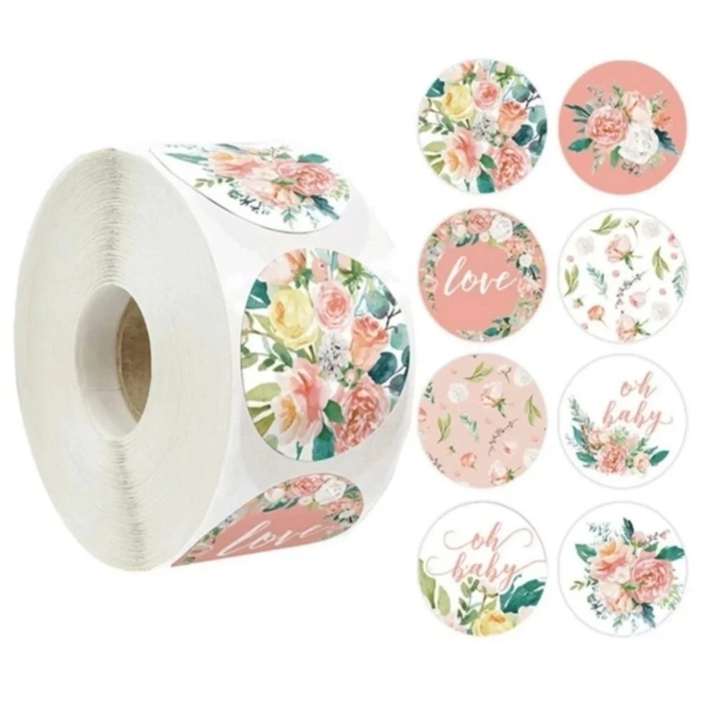 150 pieces floral 8 designs thank you stickers